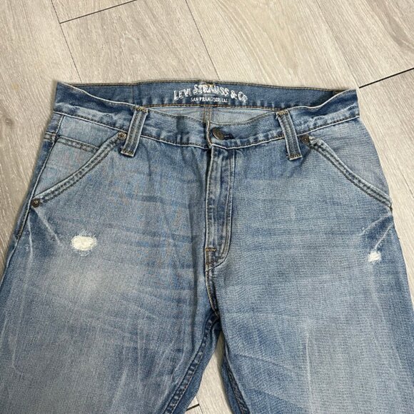 Vintage Levi's 504 Men's Blue Straight Leg Denim Jeans - Size 33x27 - Picture 6 of 10